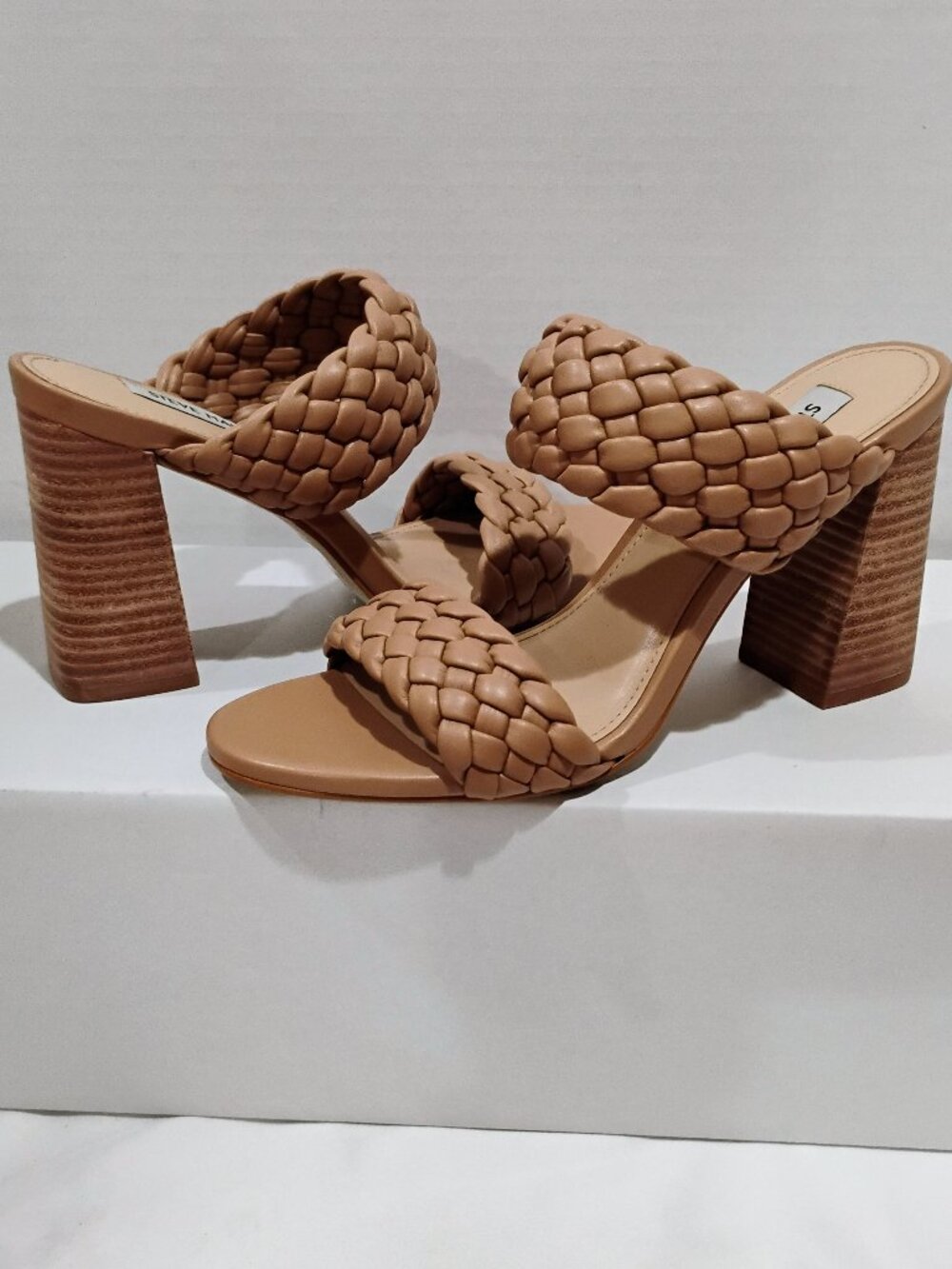 Steve Madden Tielo Braided Straps Open Toe Block Heel Sandals Size 8M Probably7